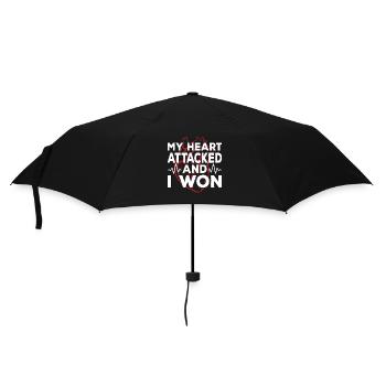 My heart attacked and I won - Umbrella (small) - black - Front