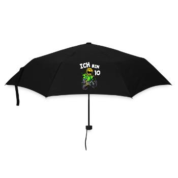 Ich bin 10 Jahre Motorcross 10. Geburtstag - Regenschirm (klein) - Schwarz - Vorne