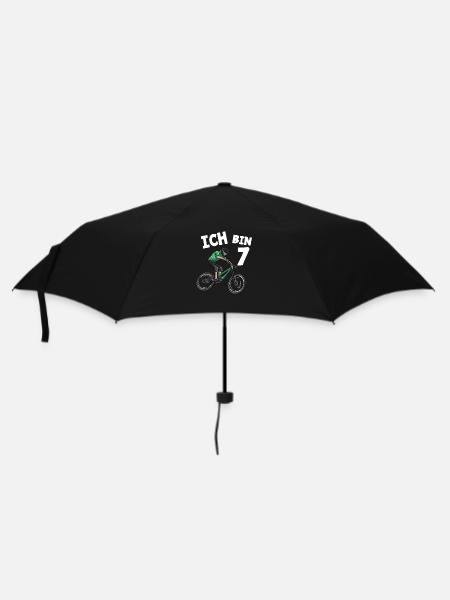 Ich bin 7 Jahre Mountainbike 7. Geburtstag - Regenschirm (klein) - Schwarz