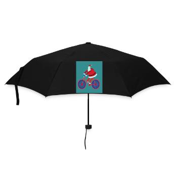 Santas Fahrradtour - Regenschirm (klein) - Schwarz - Vorne