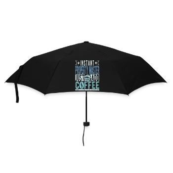 Immobilienmeister Kaffee Spruch - Regenschirm (klein) - Schwarz - Vorne