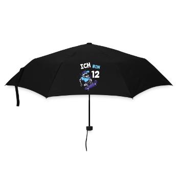 Ich bin 12 Jahre Skateboard 12. Geburtstag - Regenschirm (klein) - Schwarz - Vorne