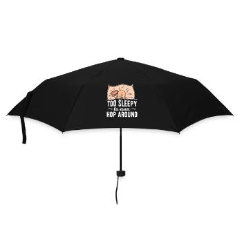 Le lapin fatigué dort au lit la nuit - Parapluie standard - noir - Devant