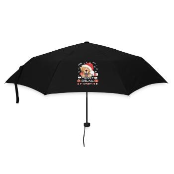 Labrador Weihnachtsmarkt - Regenschirm (klein) - Schwarz - Vorne