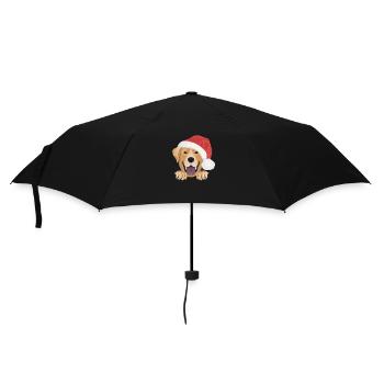 Labrador Frohe Weihnachten - Regenschirm (klein) - Schwarz - Vorne