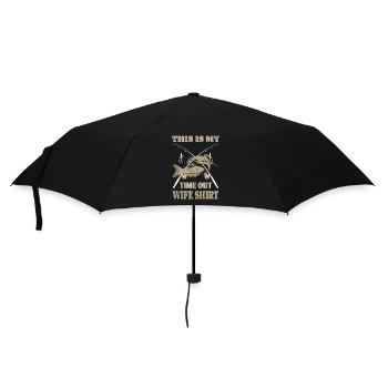 Angler Dad Geschenkidee - Angler Shirt - Regenschirm (klein) - Schwarz - Vorne
