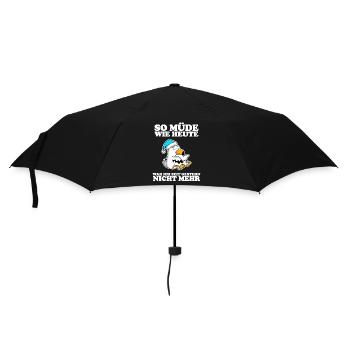Müde Spruch lustig mit Möwe Motiv - Regenschirm (klein) - Schwarz - Vorne