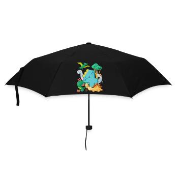 Herd of cute dinosaurs 4th birthday 4 - Umbrella (small) - black - Front