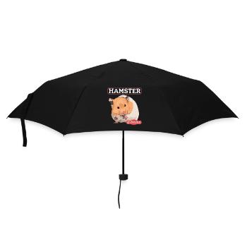 Hamster Goldhamster Zwerghamster Geschenk - Regenschirm (klein) - Schwarz - Vorne