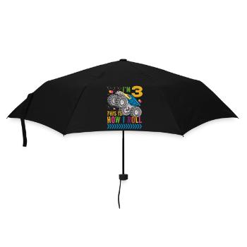J’ai 3 ans c’est comme ça que je roule | Monster Truck - Parapluie standard - noir - Devant