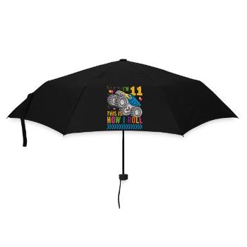 I'm 11 It's How I Roll | Monster Truck - Umbrella (small) - black - Front
