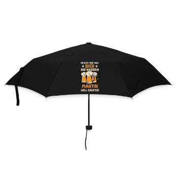 Reicht mir das Bier Martin Saufen Namen - Regenschirm (klein) - Schwarz - Vorne