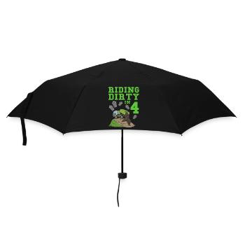 Garbage Truck Birthday Kids Boy 4th Birthday Party - Umbrella (small) - black - Front