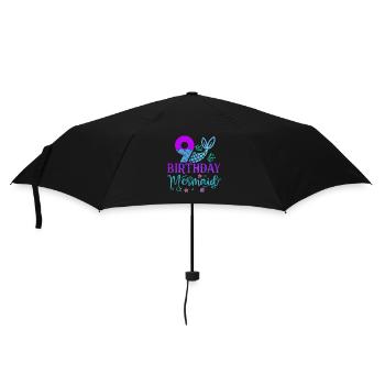 9th Birthday Mermaid - Umbrella (small) - black - Front