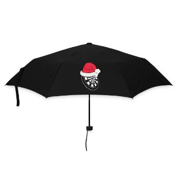 Dartscheibe Mit Rotem Hut Zu Weihnachten - Regenschirm (klein) - Schwarz - Vorne