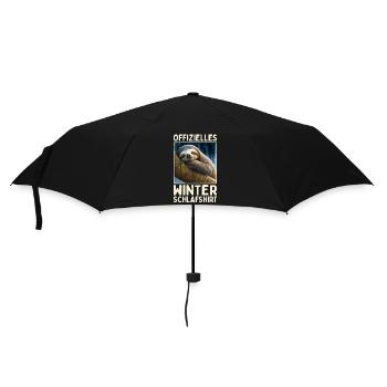 Faultier Winter Schlafshirt Weihnachten Schlaf - Regenschirm (klein) - Schwarz - Vorne