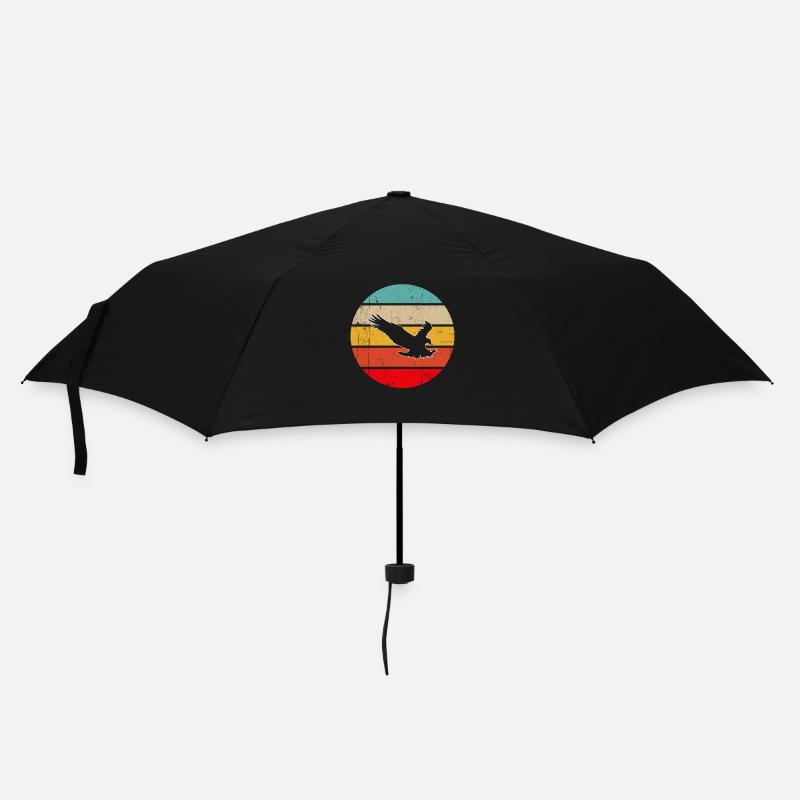 Adler Retro - Regenschirm (klein) - Schwarz