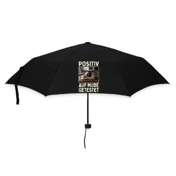Positiv Auf Müde Getestet Morgenmuffel Faultier - Regenschirm (klein) - Schwarz - Vorne