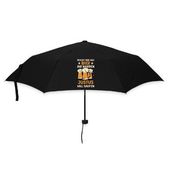 Reicht mir das Bier Justus Saufen Namen - Regenschirm (klein) - Schwarz - Vorne