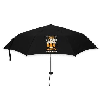 Reicht mir das Bier Karsten Saufen Namen - Regenschirm (klein) - Schwarz - Vorne