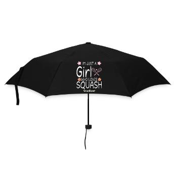 Ich bin nur ein Mädchen, das Squash liebt - Regenschirm (klein) - Schwarz - Vorne