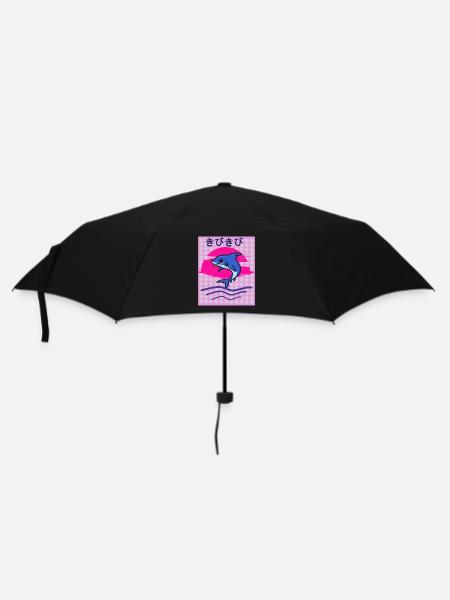 Bissig auf japanisch - Regenschirm (klein) - Schwarz