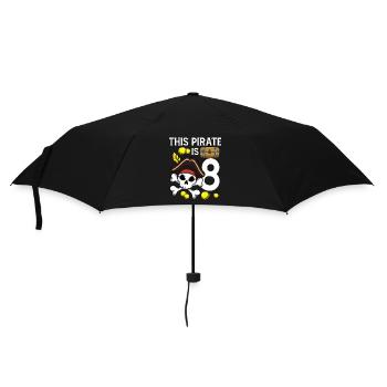Squelette Ce pirate est 8ème anniversaire de pirate - Parapluie standard - noir - Devant
