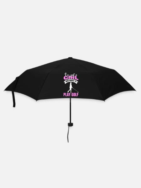 Golfer Mädchen - Regenschirm (klein) - Schwarz