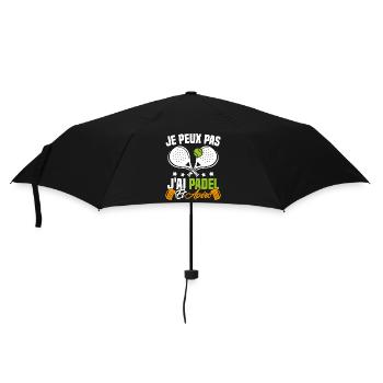 Je peux pas j'ai padel et apéro Padeliste Cadeau - Parapluie standard - noir - Devant