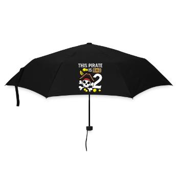 Squelette Ce pirate est le 2ème anniversaire du pirate - Parapluie standard - noir - Devant