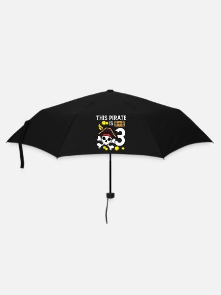Skelett Dieser Pirat ist 3. Piratengeburtstag - Regenschirm (klein) - Schwarz