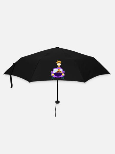 Giraffe Auto - Regenschirm (klein) - Schwarz