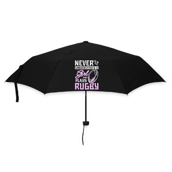 Never underestimate a girl who plays rugby - Umbrella (small) - black - Front