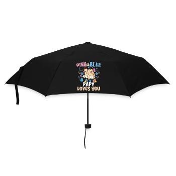 Pink or Blue Papy Loves You Best Dad Ever - Regenschirm (klein) - Schwarz - Vorne