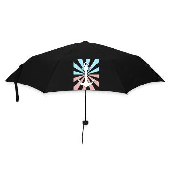 Weihnachtsgeschenk Anker Maritim Seemann Ahoi - Regenschirm (klein) - Schwarz - Vorne