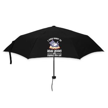 Je veux seulement lire des livres et câliner mon chat - Parapluie standard - noir - Devant