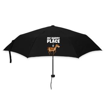 Mon cheval Happy Place - Parapluie standard - noir - Devant