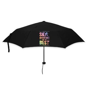 Ski Adventures - Regenschirm (klein) - Schwarz - Vorne