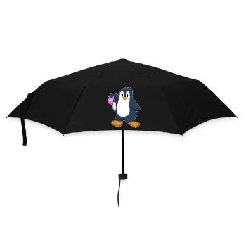 Pinguin Eiskaffee - Regenschirm (klein) - Schwarz - Vorne