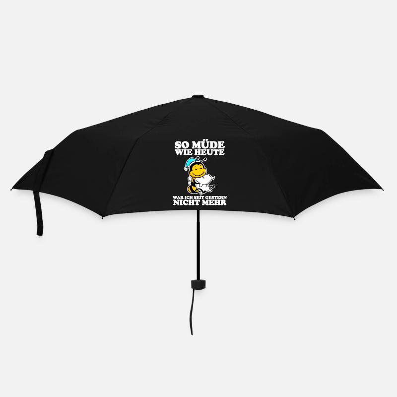 Müde Spruch lustig - Regenschirm (klein) - Schwarz