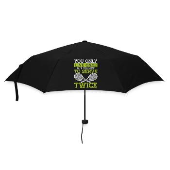 Man Lebt Schließlich Nur Einmal - Regenschirm (klein) - Schwarz - Vorne