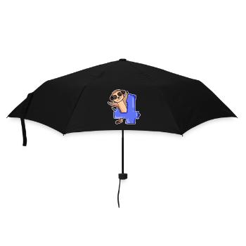4 years old - 4th birthday with animal motif - Umbrella (small) - black - Front