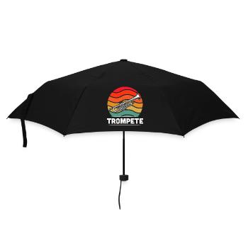 Trompete Trompetenspieler Trompeter - Regenschirm (klein) - Schwarz - Vorne