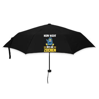 Nerv Nicht Bin Am Zocken Pinguin Gamer - Regenschirm (klein) - Schwarz - Vorne