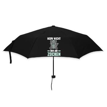 Nerv Nicht Bin Am Zocken Katze - Regenschirm (klein) - Schwarz - Vorne