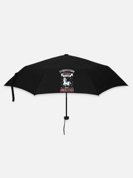 Ich brauche keinen Prinzen - Andalusier - Regenschirm (klein) - Schwarz