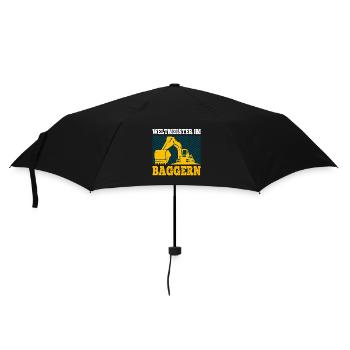 Weltmeister Im Baggern Spruch Für Baggerfahrer - Regenschirm (klein) - Schwarz - Vorne