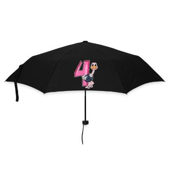 4 years old - 4th birthday with animal motif - Umbrella (small) - black - Front