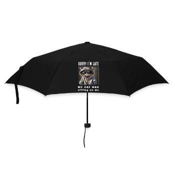 Désolé d’être en retard, mon chat était assis sur moi - Parapluie standard - noir - Devant