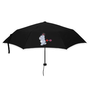 Nilpferd Bräutigam Zylinder Hochzeit - Regenschirm (klein) - Schwarz - Vorne